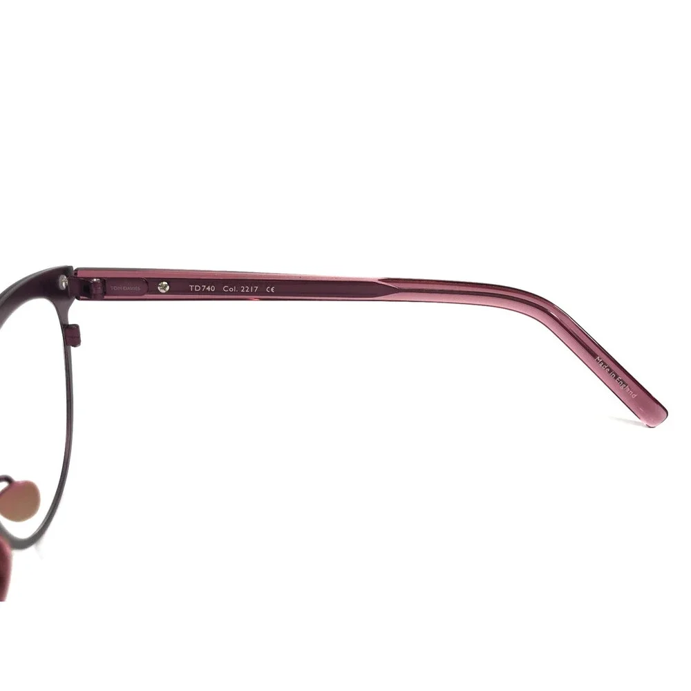 Tom Davies Eyeglasses Frames TD740 Col. 2217 Matte Purple Black Clear 51-15-140